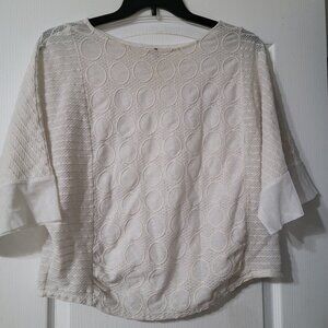 Anthropologie Akemi and Kin White Dolman Circle Top